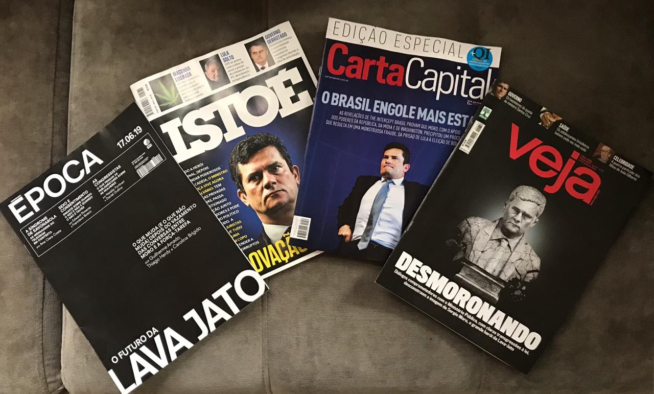 A Veja escreveu um editorial contundente ('Moro ultrapassou de forma inequívoca a linha da decência e da legalidade no papel de magistrado.') Foto: Divulgação A Veja escreveu um editorial contundente ('Moro ultrapassou de forma inequívoca a linha da decência e da legalidade no papel de magistrado.') Foto: Divulgação